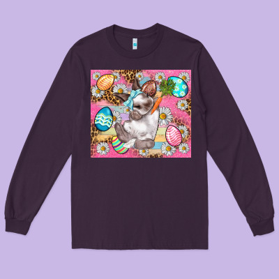 Easter Bunny And Egg With Leopard Pattern Tumbler Long Sleeve Tee Designed By Bundleandbundleshop