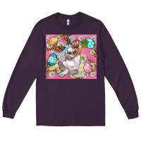 Plum Easter Bunny And Egg With Leopard Pattern Tumbler Long Sleeve Tee - BundleAndBundleShop