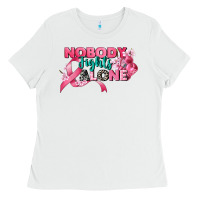Nobody Fights Alone Cancer Awareness Ladies Tee | Teevron