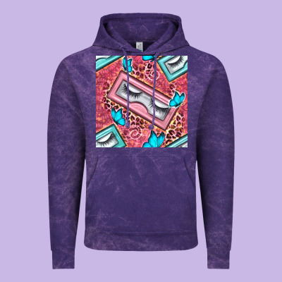Cosmetic Fake Eyelashes And Butterfly With Leopard Seamless Pattern Bb Vintage Hoodie Designed By Bundleandbundleshop