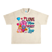 Sandshell Love More Worry Less Valentines Day Cold Drink Urban Heavy Tee - FaDigitalArtStudio