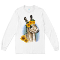 White Sunflower Baby Donkey Long Sleeve Tee - RanaPortraitStore