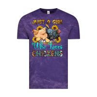 Cloud Purple just a girl who loves chickens Vintage Tee - OliviaCreatesArt