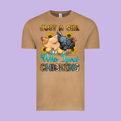 Just A Girl Who Loves Chickens Vintage Tee Designed By Oliviacreatesart