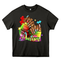Black Woman Autism Nails Heavy Core Tee | Teevron
