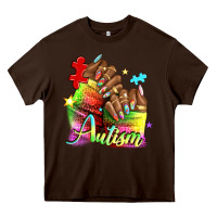 Chocolate Brown Black woman Autism nails Heavy Core Tee - NancyCooperArtShop