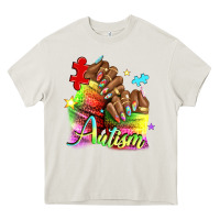 Cream Black woman Autism nails Heavy Core Tee - NancyCooperArtShop
