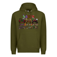 Army Green happy hallothanksmas Premium Hoodie - SublimationCraftShop