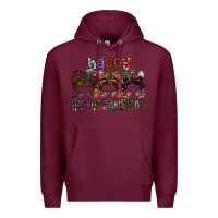 Burgundy happy hallothanksmas Premium Hoodie - SublimationCraftShop