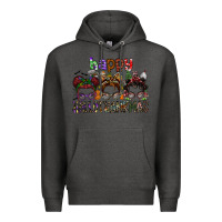Charcoal Heather happy hallothanksmas Premium Hoodie - SublimationCraftShop