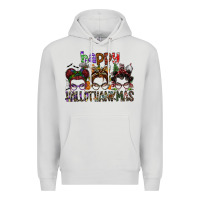 Dove Grey happy hallothanksmas Premium Hoodie - SublimationCraftShop