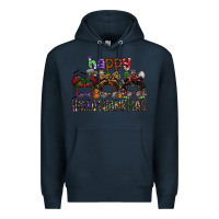 Navy happy hallothanksmas Premium Hoodie - SublimationCraftShop