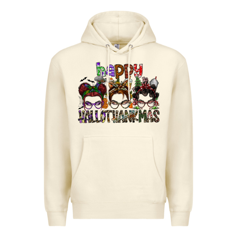 Happy Hallothanksmas Premium Hoodie by SublimationCraftShop | Teevron