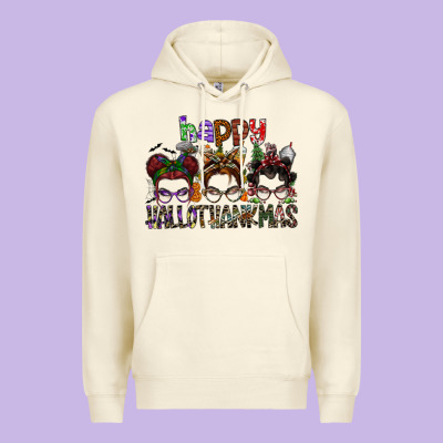 Happy Hallothanksmas Premium Hoodie Designed By Sublimationcraftshop