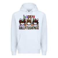 White happy hallothanksmas Premium Hoodie - SublimationCraftShop