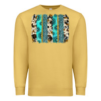 Antique Gold gemstone sunflower cowhide brushstroke Premium Sweatshirt - AdoDesignShop