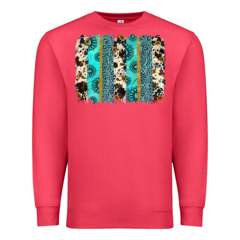 Gemstone Sunflower Cowhide Brushstroke Premium Sweatshirt by AdoDesignShop | Teevron