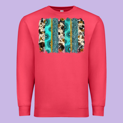Gemstone Sunflower Cowhide Brushstroke Premium Sweatshirt Designed By Adodesignshop