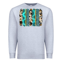 Heather Grey gemstone sunflower cowhide brushstroke Premium Sweatshirt - AdoDesignShop