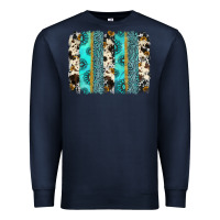 Navy gemstone sunflower cowhide brushstroke Premium Sweatshirt - AdoDesignShop
