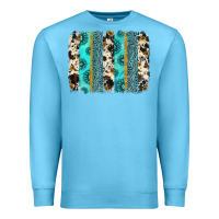 Ocean Blue gemstone sunflower cowhide brushstroke Premium Sweatshirt - AdoDesignShop