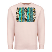 Pale Pink gemstone sunflower cowhide brushstroke Premium Sweatshirt - AdoDesignShop