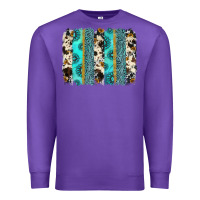 Purple gemstone sunflower cowhide brushstroke Premium Sweatshirt - AdoDesignShop