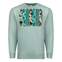 Seafoam gemstone sunflower cowhide brushstroke Premium Sweatshirt - AdoDesignShop