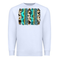 White gemstone sunflower cowhide brushstroke Premium Sweatshirt - AdoDesignShop