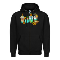 Black jesus coffee cups Zipper Hoodie - AdoDesignShop