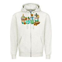 Oatmeal Heather jesus coffee cups Zipper Hoodie - AdoDesignShop