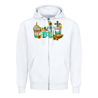 White jesus coffee cups Zipper Hoodie - AdoDesignShop