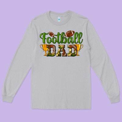 Football Dad Long Sleeve Tee Designed By Bundleandbundleshop
