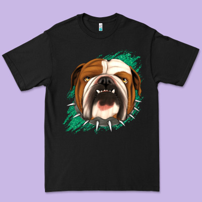 Bulldog Green Glitter Premium Tee Designed By Jasminsmagicworld