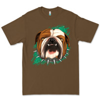 Cacao Bulldog Green glitter Premium Tee - Jasminsmagicworld