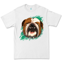 White Bulldog Green glitter Premium Tee - Jasminsmagicworld
