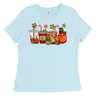 Baby Blue christmas cup cakes coffee cups Ladies Tee - CowGirlArtShop
