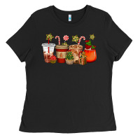 Black christmas cup cakes coffee cups Ladies Tee - CowGirlArtShop