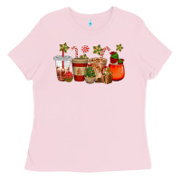 Bubblegum Pink christmas cup cakes coffee cups Ladies Tee - CowGirlArtShop