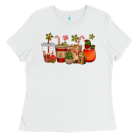 White christmas cup cakes coffee cups Ladies Tee - CowGirlArtShop