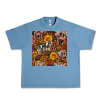 Western Spotted Pig With Sunflowers Seamless Urban Heavy Tee | Teevron