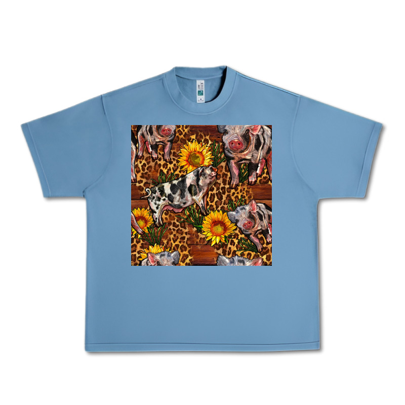 Western Spotted Pig With Sunflowers Seamless Urban Heavy Tee by FaDigitalArtStudio | Teevron