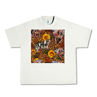 Pistachio Western Spotted Pig With Sunflowers Seamless Urban Heavy Tee - FaDigitalArtStudio