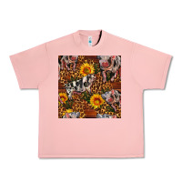 Salmon Western Spotted Pig With Sunflowers Seamless Urban Heavy Tee - FaDigitalArtStudio