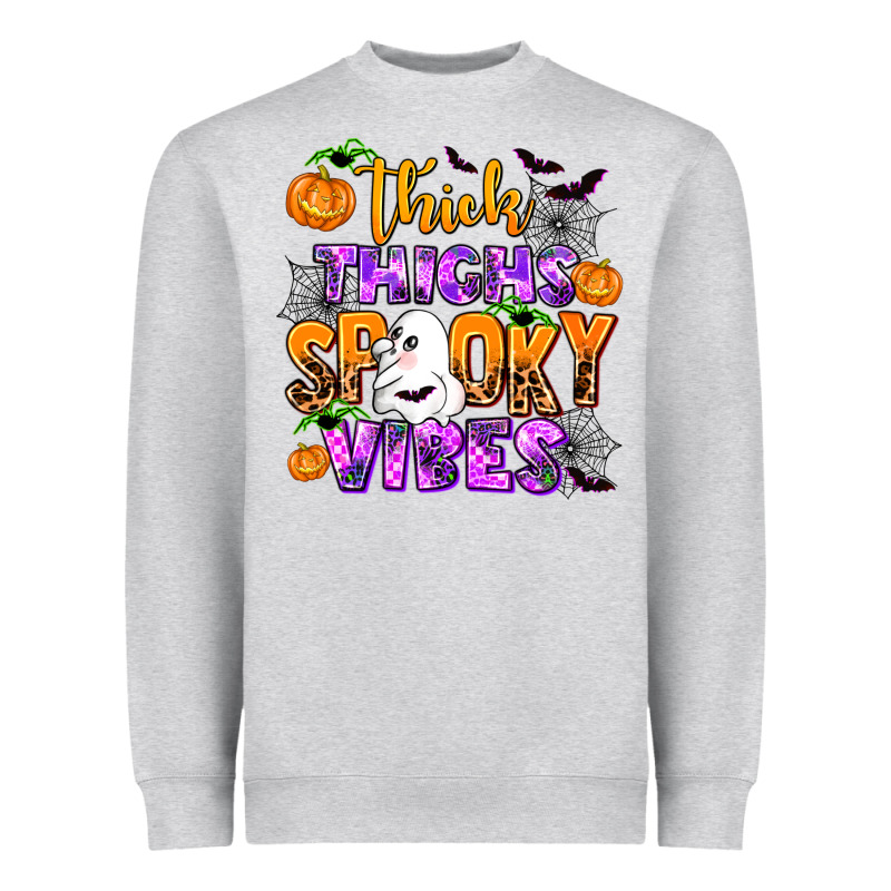 Thick Thighs Spooky Vibes Heavyweight Sweatshirt by AdoDesignShop | Teevron