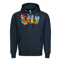 Navy firefighter coffee cups Zipper Hoodie - AdoDesignShop