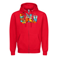 Red firefighter coffee cups Zipper Hoodie - AdoDesignShop