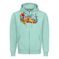Seafoam firefighter coffee cups Zipper Hoodie - AdoDesignShop