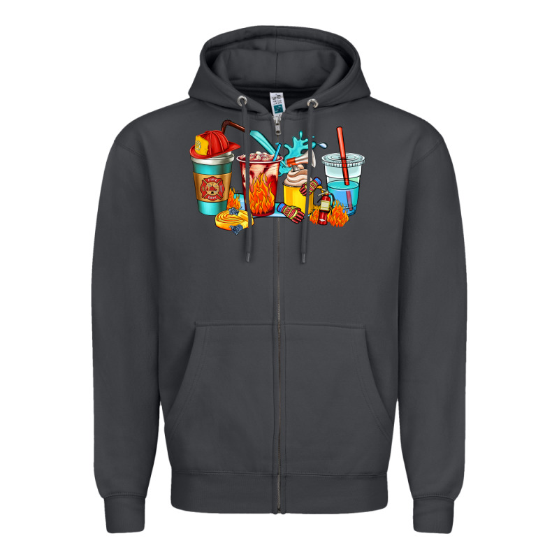 Firefighter Coffee Cups Zipper Hoodie by AdoDesignShop | Teevron