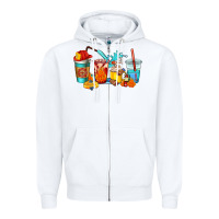 White firefighter coffee cups Zipper Hoodie - AdoDesignShop